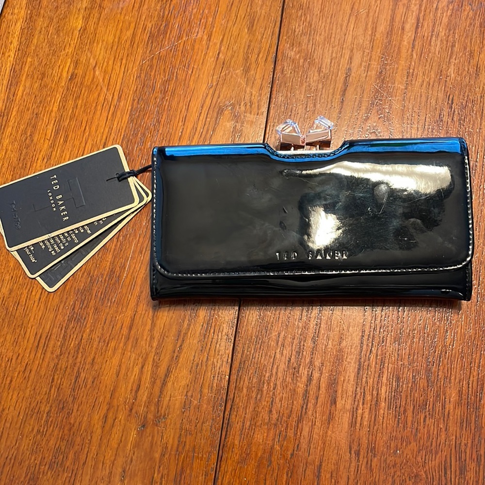 Ted Baker Patent Crystal Frame Matinee Wallet
